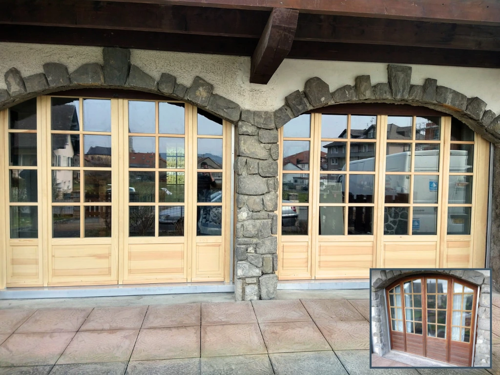 fabrication et remplacement de deux portes fenetre ancienne authentiques à bons en chablais